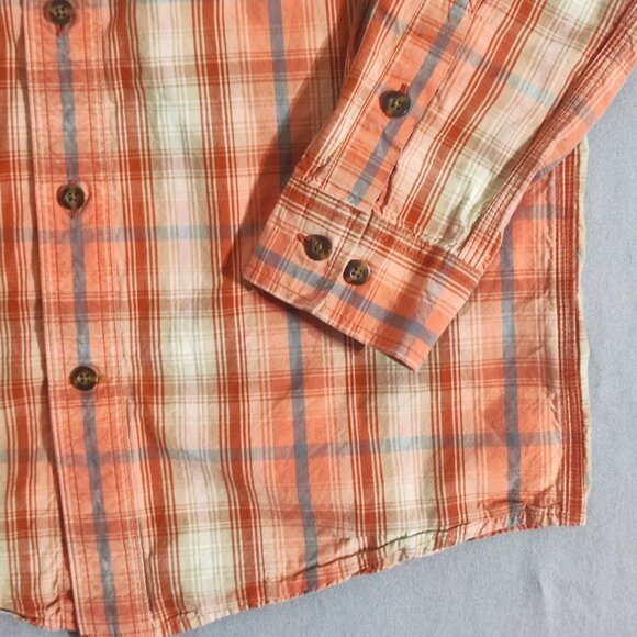 Carhartt button down shirt men's size S orange colour plaid pattern - Picture 9 of 11